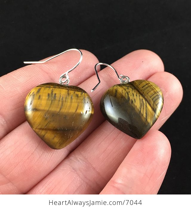 Tigers Eye Heart Shaped Stone Jewelry Earrings - #aXDuiMxBmOo-2