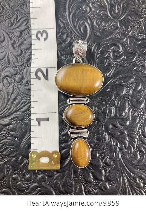 Tigers Eye Trio Oval Crystal Stone Jewelry Pendant - #uUAuzmUwOZ4-7