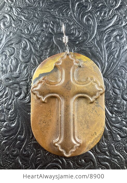 Tigers Eyes Cross Stone Jewelry Pendant Mini Art Ornament - #L2R17XV9EEU-5