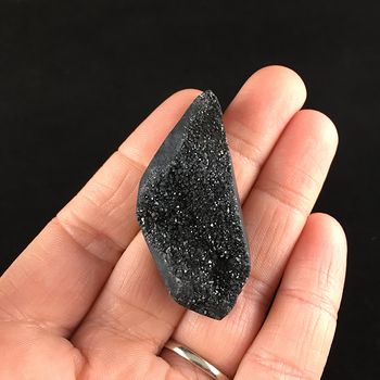 Titanium Black Druzy Agate Stone Jewelry Pendant #oi4dYEzEIJY
