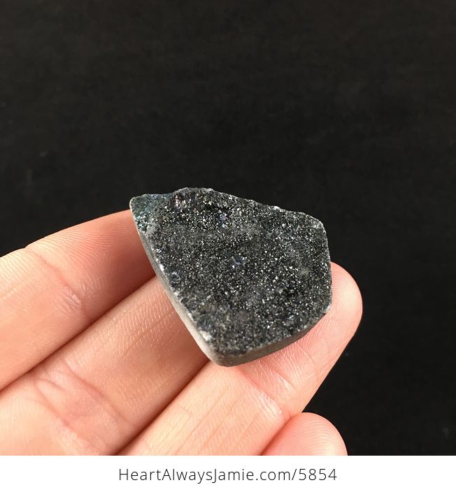 Titanium Black Druzy Agate Stone Jewelry Pendant - #69aD03yrB4E-4