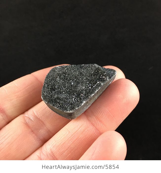 Titanium Black Druzy Agate Stone Jewelry Pendant - #69aD03yrB4E-3