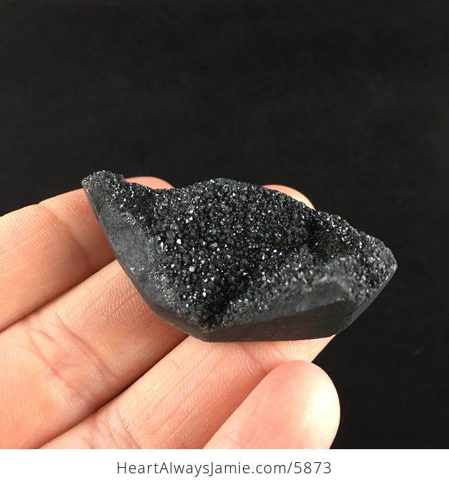Titanium Black Druzy Agate Stone Jewelry Pendant - #oi4dYEzEIJY-4