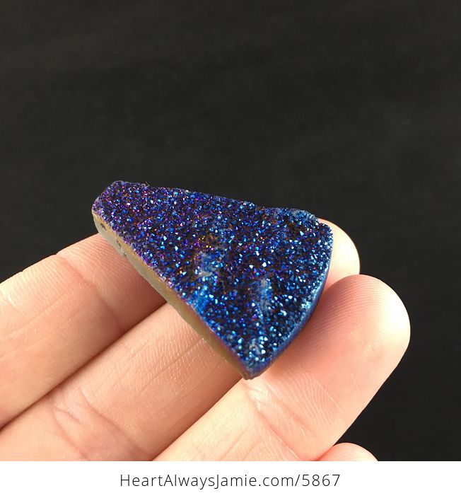 Titanium Blue Druzy Agate Stone Jewelry Pendant - #dqlPbL5TgnY-4