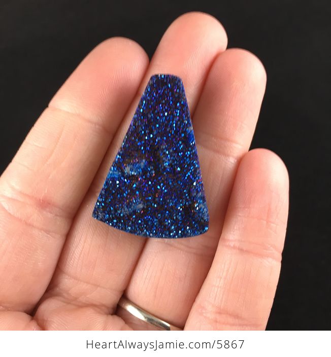 Titanium Blue Druzy Agate Stone Jewelry Pendant - #dqlPbL5TgnY-1