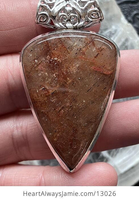 Tourmalinated Hematoid Quartz Pendant Stone Crystal Jewelry - #AGuSGrzlHeo-4