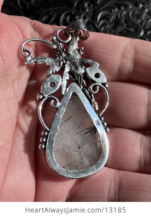 Tourmalinated Quartz and Amethyst Fairy Pendant Stone Crystal Jewelry - #RrYxxGCuORg-4