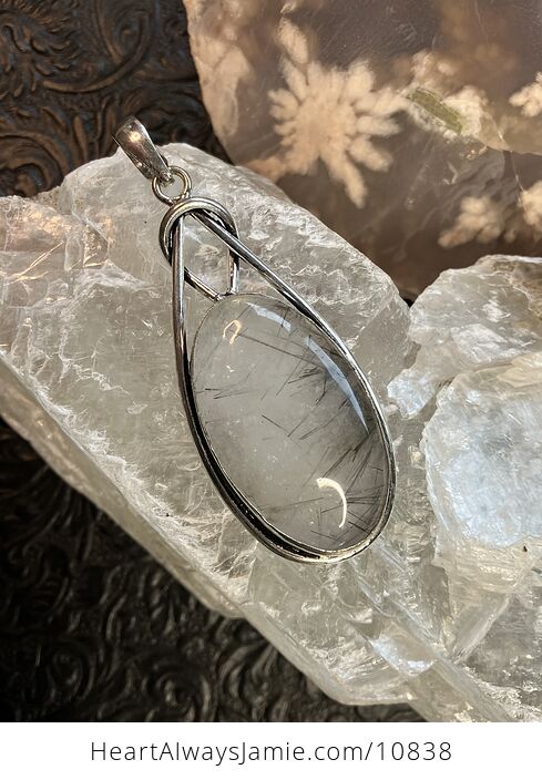 Tourmalinated Quartz Crystal Stone Jewelry Pendant - #ssnWTYkhssw-5
