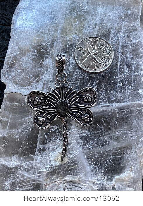 Tourmalinated Quartz Dragonfly Pendant Stone Jewelry Crystal - #ZgPWdRfaZ8E-7