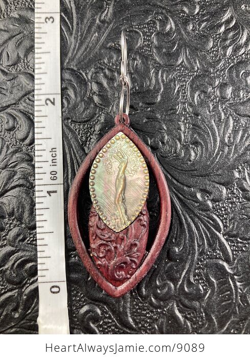 Tree Goddess Carved in Mother of Pearl Shell and Wood Pendant Jewelry - #2fcHW2pww54-5