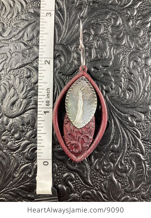 Tree Goddess Carved in Mother of Pearl Shell and Wood Pendant Jewelry - #tWv0nXD8RQY-4