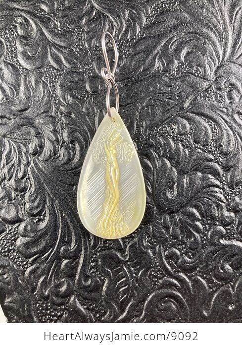 Tree Goddess Carved in Mother of Pearl Shell Pendant Jewelry - #pYRqSFn4DgM-4