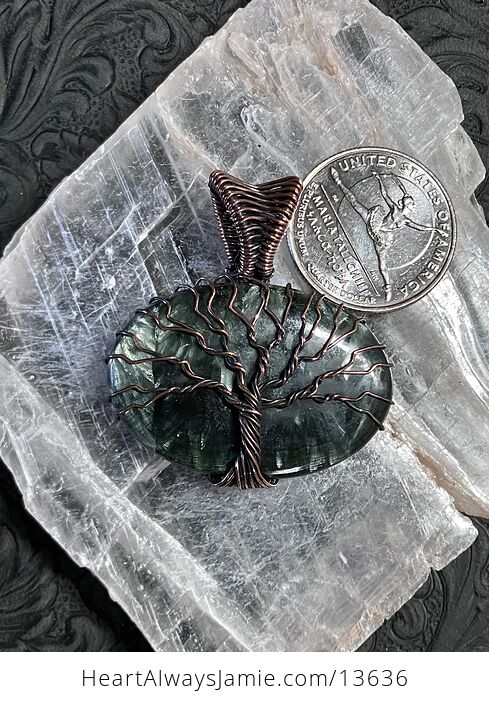 Tree of Life Seraphinite Pendant Wire Wrapped Stone Jewelry - #xvxpccroDS4-3