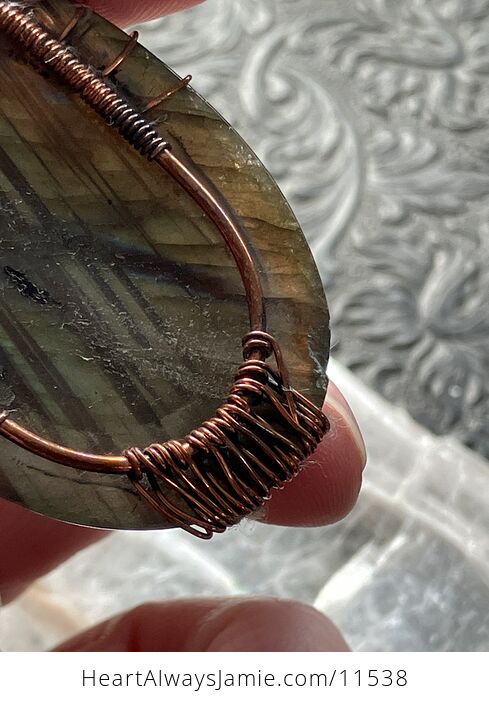 Tree of Life Wire Wrapped Labradorite Stone Crystal Jewelry Pendant - #oWXg8RKpnK0-3
