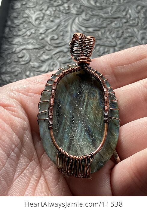 Tree of Life Wire Wrapped Labradorite Stone Crystal Jewelry Pendant - #oWXg8RKpnK0-2