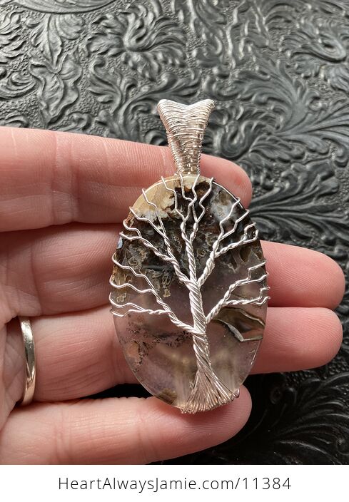 Tree of Life Wire Wrapped Stick Agate Stone Crystal Jewelry Pendant - #sMhhVfIrstA-5