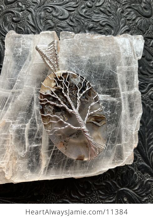 Tree of Life Wire Wrapped Stick Agate Stone Crystal Jewelry Pendant - #sMhhVfIrstA-3