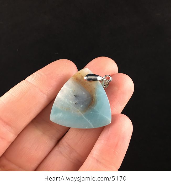 Triangle Shaped Amazonite Jasper Stone Jewelry Pendant - #Q1c0uLMR7EY-5