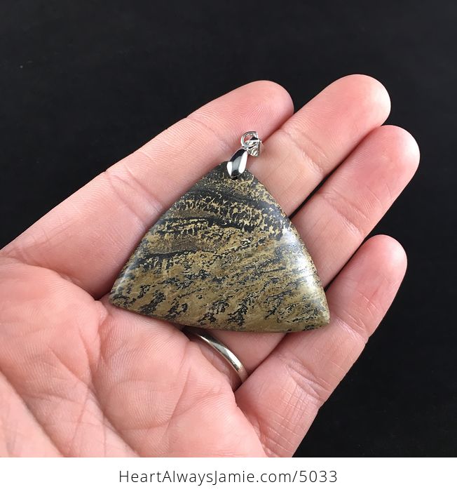 Triangle Shaped Chohua Jasper Stone Jewelry Pendant - #XOiAPOCypzk-1