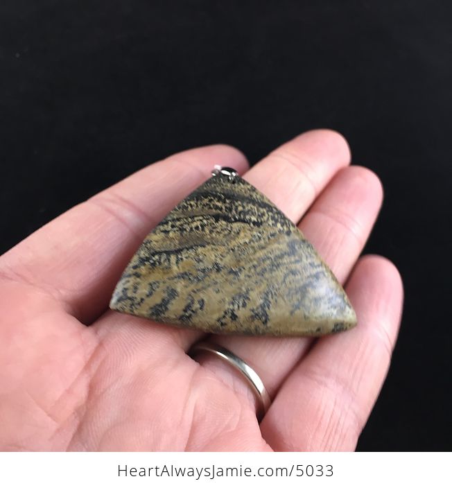 Triangle Shaped Chohua Jasper Stone Jewelry Pendant - #XOiAPOCypzk-2