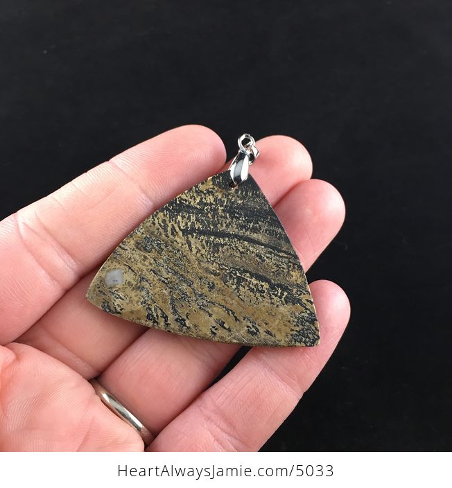 Triangle Shaped Chohua Jasper Stone Jewelry Pendant - #XOiAPOCypzk-6
