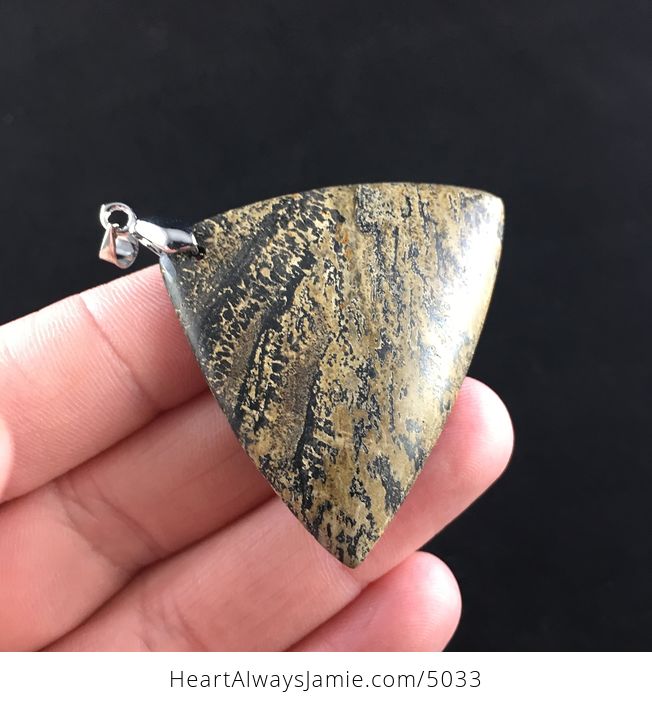 Triangle Shaped Chohua Jasper Stone Jewelry Pendant - #XOiAPOCypzk-4