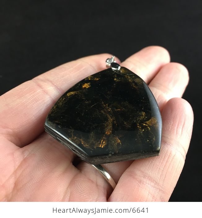 Triangle Shaped Copper Bornite Stone Jewelry Pendant - #mlJQLA0WExw-2
