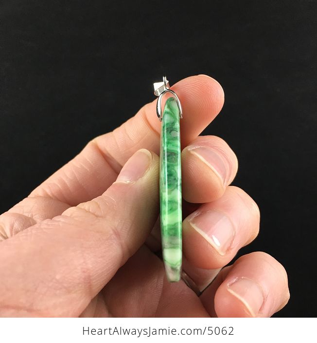 Triangle Shaped Green Crazy Lace Agate Stone Jewelry Pendant - #BbtHfeurSDY-5
