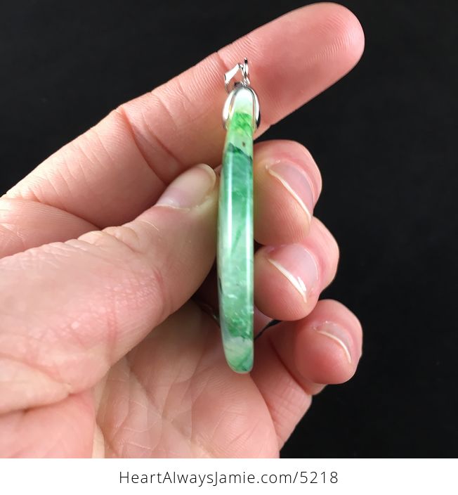 Triangle Shaped Green Drusy Stone Jewelry Pendant - #q9L4Y8hrEFc-5
