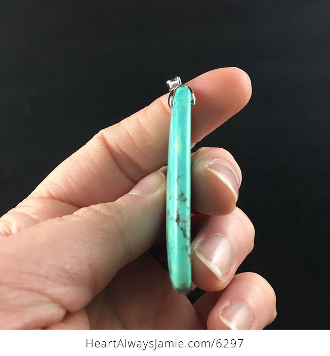 Triangle Shaped Green Synthetic Turquoise Stone Jewelry Pendant - #PknPrqdvMbc-5