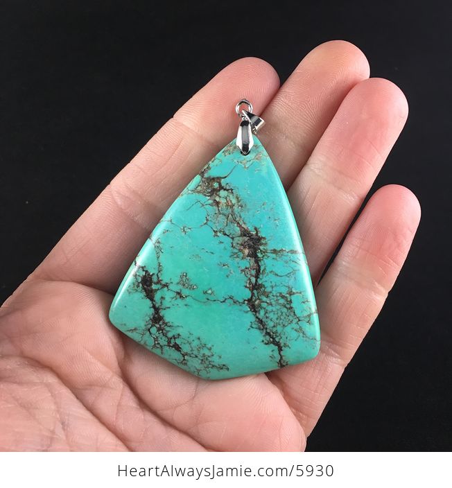 Triangle Shaped Green Turquoise Stone Jewelry Pendant - #3r4ahukpbCE-1
