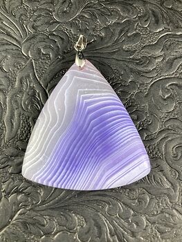 Triangle Shaped Matte Purple Agate Stone Jewelry Pendant #467pN6LrewQ