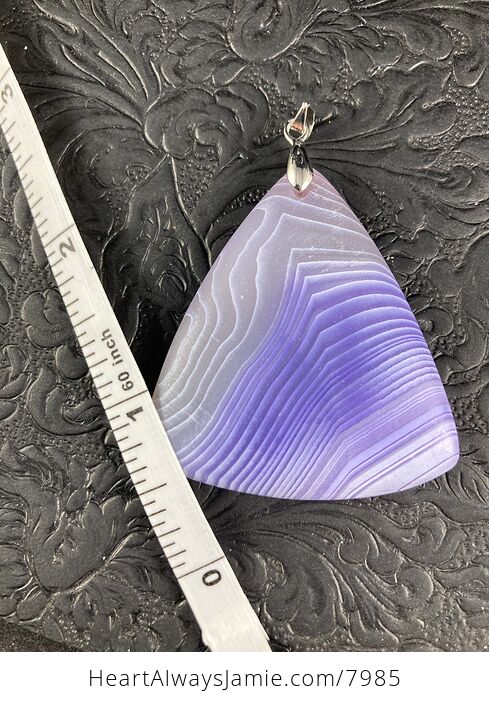 Triangle Shaped Matte Purple Agate Stone Jewelry Pendant - #467pN6LrewQ-6