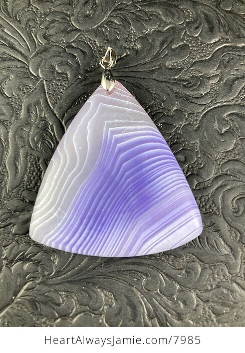 Triangle Shaped Matte Purple Agate Stone Jewelry Pendant - #467pN6LrewQ-1