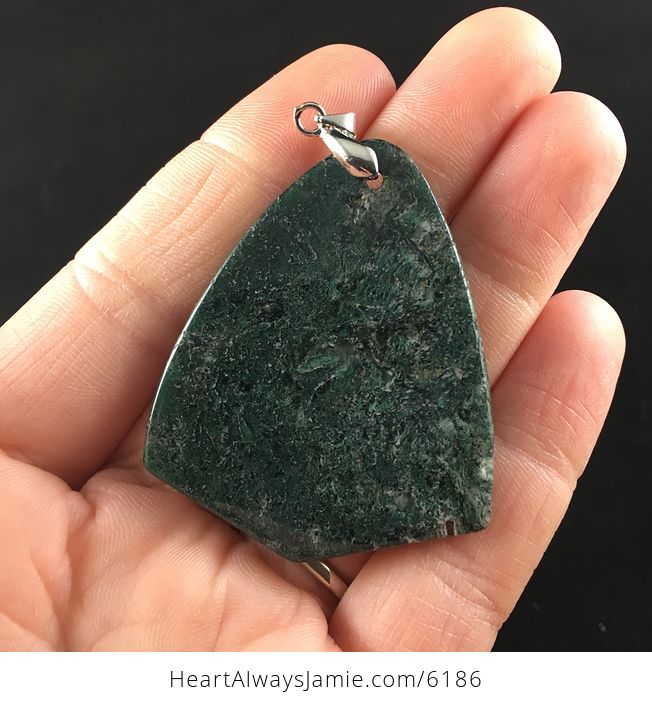 Triangle Shaped Moss Agate Stone Jewelry Pendant - #58Renom4lMQ-6