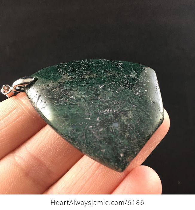 Triangle Shaped Moss Agate Stone Jewelry Pendant - #58Renom4lMQ-4