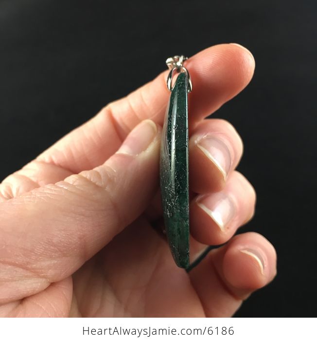 Triangle Shaped Moss Agate Stone Jewelry Pendant - #58Renom4lMQ-5