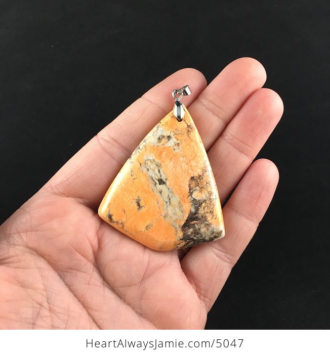 Triangle Shaped Orange Turquoise Stone Jewelry Pendant - #YpThXBXNPH8-1