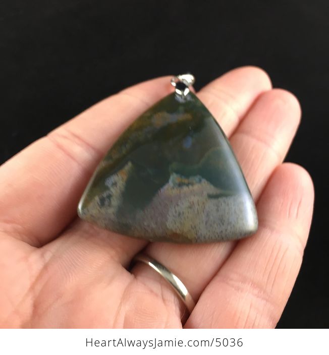 Triangle Shaped Picasso Indian Agate Jewelry Pendant - #FP35TaEIRUs-2
