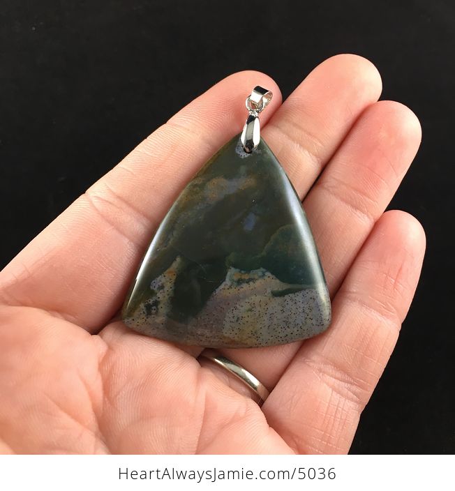 Triangle Shaped Picasso Indian Agate Jewelry Pendant - #FP35TaEIRUs-1