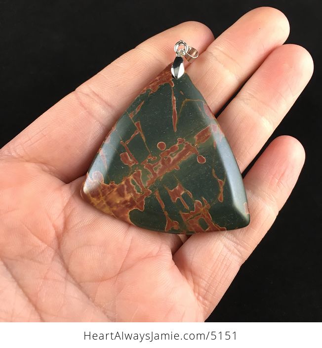 Triangle Shaped Picasso Jasper Stone Jewelry Pendant - #QrdsAE3B9HY-1
