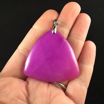 Triangle Shaped Pink Jade Stone Jewelry Pendant #ytLenfBoo1c