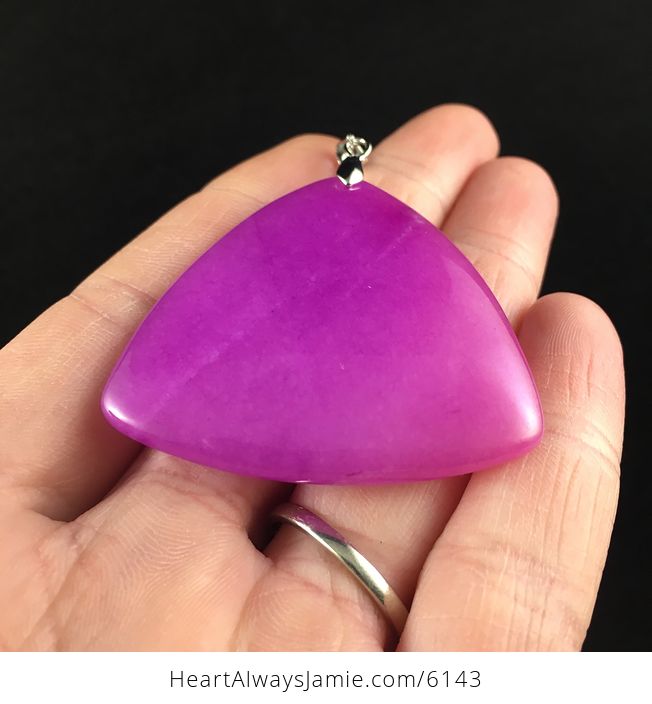 Triangle Shaped Pink Jade Stone Jewelry Pendant - #ytLenfBoo1c-2