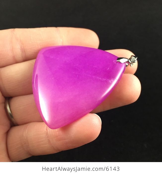 Triangle Shaped Pink Jade Stone Jewelry Pendant - #ytLenfBoo1c-3