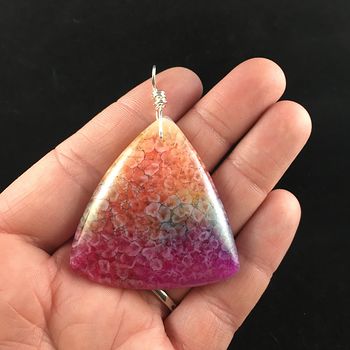 Triangle Shaped Rainbow Druzy Stone Jewelry Pendant #xOfr9Z3pJbk