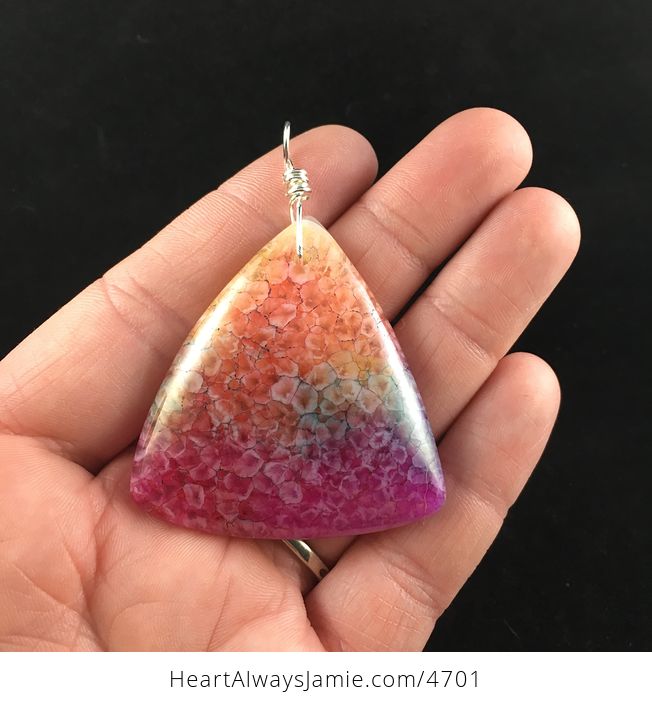 Triangle Shaped Rainbow Druzy Stone Jewelry Pendant - #xOfr9Z3pJbk-1