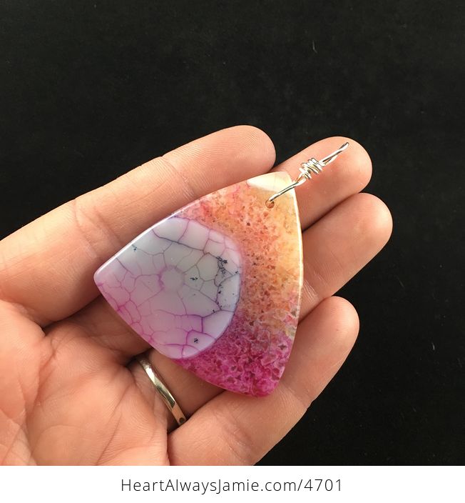 Triangle Shaped Rainbow Druzy Stone Jewelry Pendant - #xOfr9Z3pJbk-5