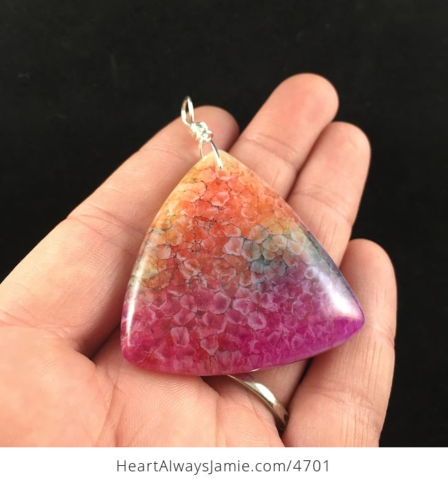Triangle Shaped Rainbow Druzy Stone Jewelry Pendant - #xOfr9Z3pJbk-2