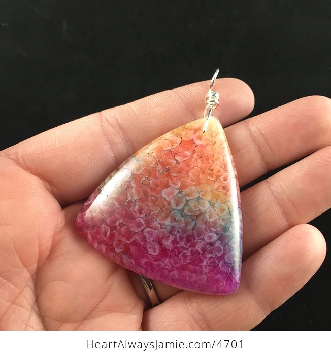 Triangle Shaped Rainbow Druzy Stone Jewelry Pendant - #xOfr9Z3pJbk-3