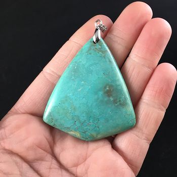 Triangle Shaped Synthetic Turquoise Stone Jewelry Pendant #d9s8iQPxSyo